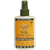 Kids Herbal Armor DEET-Free Pump Spray 4oz. Insect Repellent, Plant-Based and All-Natural Bug Repellent, Safe for Family and 