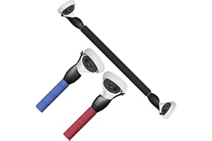 (1 + 1 Combination) Ermorgen VR Controller Handles Compatible for Quest 2, Gorilla Tag, Golf Club, Beat Saber (Red,Blue) Extension Long Stick Grips Enhanced Gaming Experience Quest 2 for Kayak VR Mirage Game