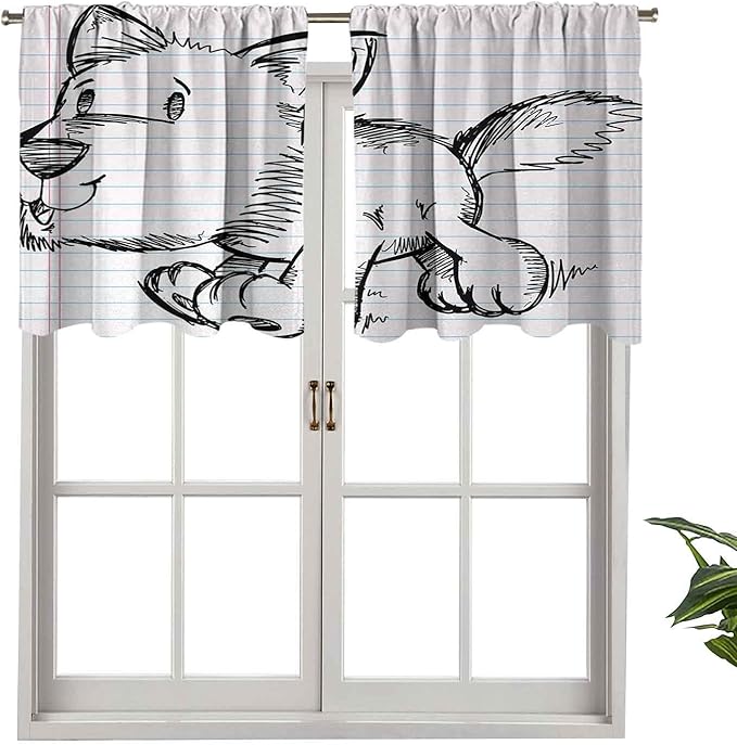 Hiiiman Cenefa de cortina para ventana de privacidad interior con