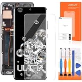 OLED for Samsung Galaxy S20 Ultra Screen Replacement S20 Ultra 5G LCD Display SM-G988B SM-G988U LCD Digitizer Touch Screen Assembly Black with Frame+Installation Video (Support Fingerprint)