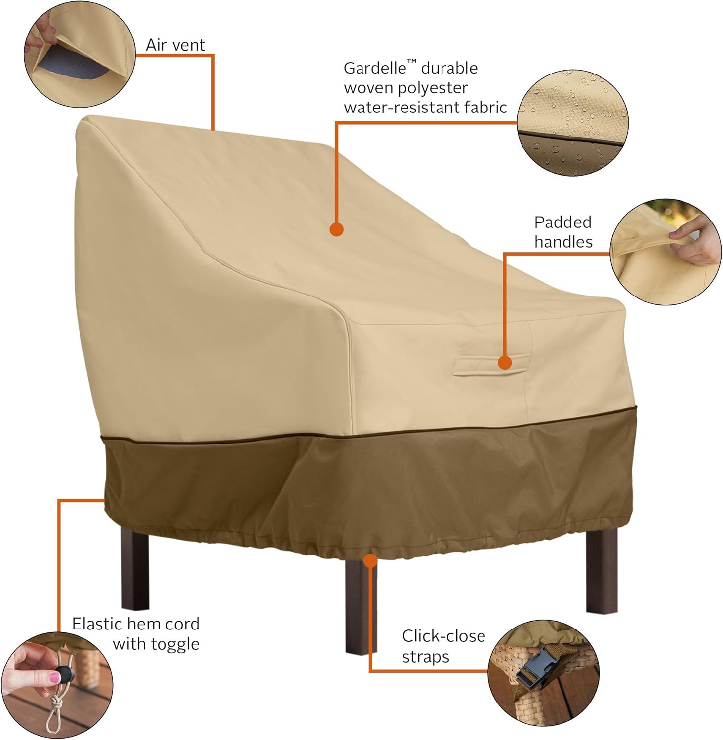 Classic Accessories Veranda Water-Resistant 25.5 Inch Patio Chair Cover, 4-Pack : Garden & Outdoor