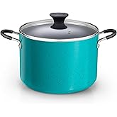 Cook N Home Nonstick Stockpot with Lid 8-Quarts, Professional Cooking Soup Pot, Canning Cookware, Turquoise