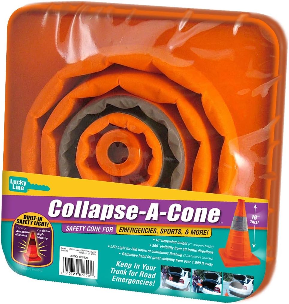 Two Led Light Settings Blinking Or Continuous Lucky Line 18 Collapse A Cone Collapsible Safety Cone Two Led Light Settings Blinking Or Continuous Lucky Line 18 Collapse A Cone Collapsible Safety Cone