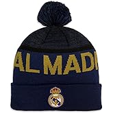Icon Sports 2024 Compatible with Real Madrid Official Navy with Gold Print Soccer Beanie