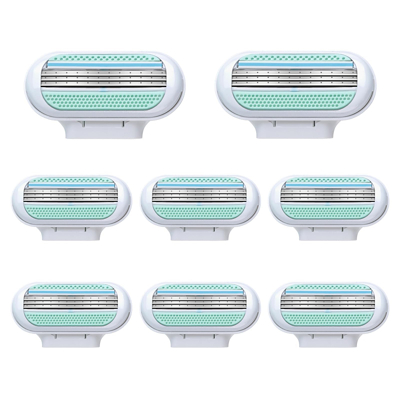Plimbin 8 Pack Replacement Razor Blades for Gillette Venus Extra Smooth Women's Razor Blade Refills, 3 Layer Blade & Pivoting Head Design, Effortless Glide (Blue)