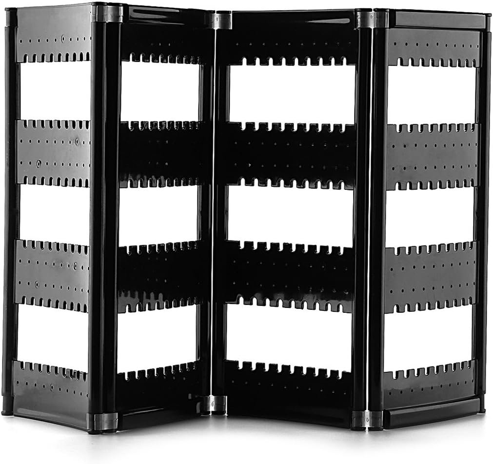 MyJell Foldable Acrylic Earring Screen Stand Holder (4 Panel Black)