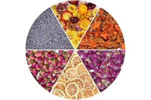 HAIOPS Dried Flowers Soap Making Scents Kits Rosebuds, Lavender, Lemon Slice, Lily, Gomphrena Globosa Linn, Strawflower, 6 Bags