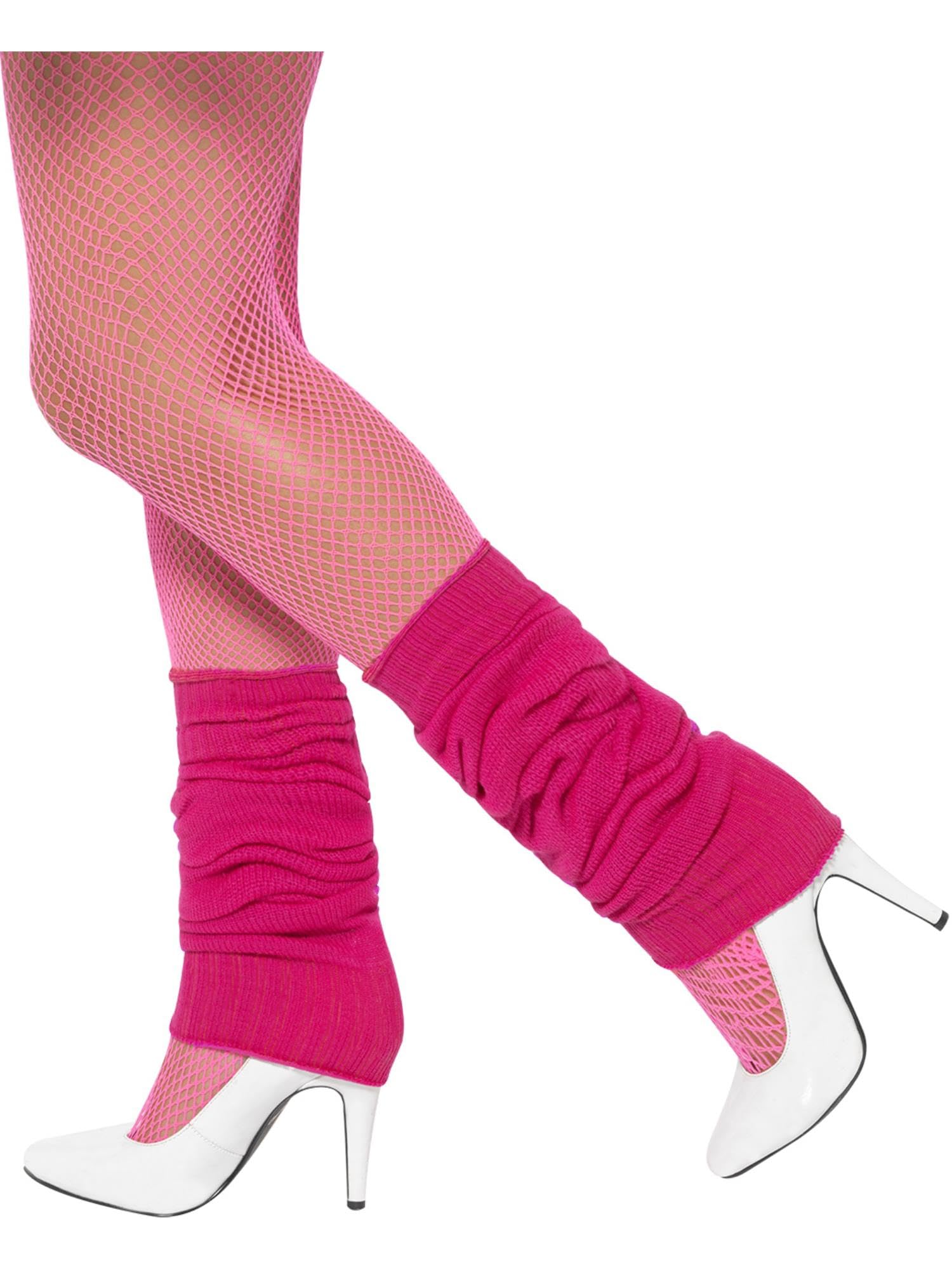 Smiffys Pink 80s Legwarmers Neon Accessories 1980s Fancy Dress
