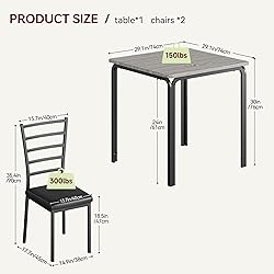 GarveeHome 3-Piece Kitchen Dining Room Table Chair