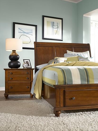 Amazon Com Broyhill Hayden Place Cherry Sleigh Storage Bed