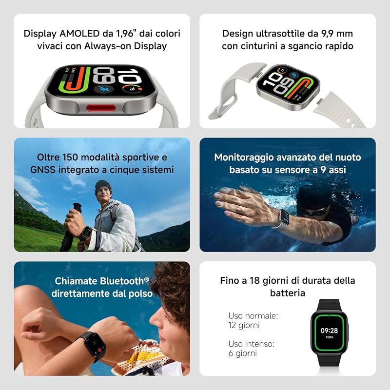 Redmi Watch 6 Lite, Fitness Tracker, Autonomia 18 Giorni, Grigio