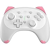IINE Cartoon Kitten Wireless Controller for Nintendo Switch/Lite White,Small Size