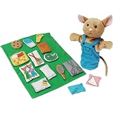 Constructive Playthings If You Give a Mouse a Cookie Plush Hand Puppet Set | For Literacy and Visual Learning, Toddler Toys for Kids 2 Years &amp; Up, 16-Pieces