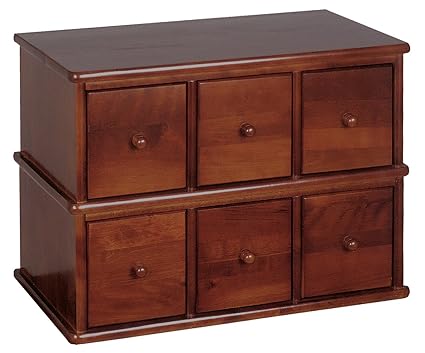 Leslie Dame Wood Cd Dvd Storage Cabinet 6 Drawer Apothecary Style