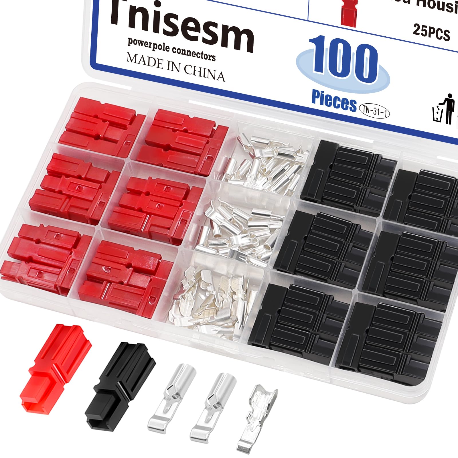 Photo 1 of Tnisesm 100Pcs 15/30/45Amp Power Connectors, AWG10-20 Quick Disconnect Connect Battery Connector Modular Power Connectors Sets