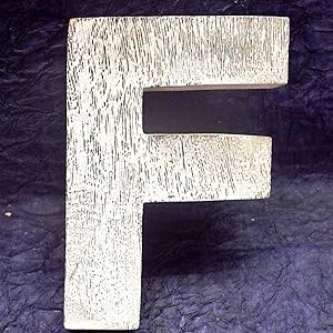 Kaizen Casa Vintage, Rustic Mango Wood Alphabet Letter F, Wall Decor, Wall Sculptures, Home, Office, Party Décor.