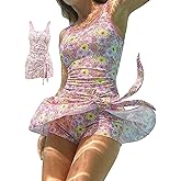 VIAURBE One Piece Swimdress for Women Tummy Control Bathing Suit with Shorts Skirt Modest Swimsuit