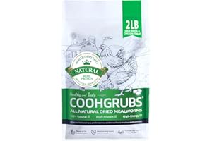 COOHGRUBS Dried Mealworms for Birds, Non-GMO High Protein Chicken Treats & Poultry Feed, 2 lb Bag