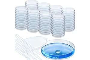 EDC-BFYOU 96 Pack Sterile Plastic Petri Dishes with Lid [Upgrade Thickness] 90mm Dia x 15mm Deep Clear Petri Dish for Lab Analysis, School Projects, Blood Samples, Bacteria, Microbial & Seed Cell Culture Dishe