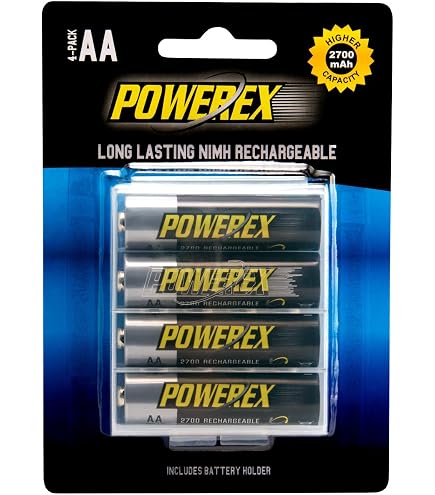Powerex PRO High Capacity Rechargeable AA NiMH Batteries (1.2V, 2700mAh)