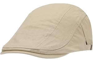 Ukerdo Cotton Newsboy Cap Flat Berets Hats for Men Cabbie Vintage Adjustable Beanie Fitted Outdoor Drivers Accessories