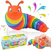 Cevioce Fidget Slug Toy, Sensory Slug Fidget Toys for Kids & Adults, 1 PC Autism Sensory Toys for Autistic Children Toddlers, Toddler Toys - 3 4 5 6 7 8+ Year Old Girl Boy Birthday Gifts F