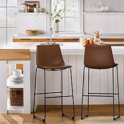 NicBex Retro Bar Stools Crazy-Horse Leather with