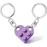 MPK Brick Matching Couple Heart Keychain, Gifts for Him Her Boyfriend Girlfriend Christmas, Wedding Anniversary Birthday Gift