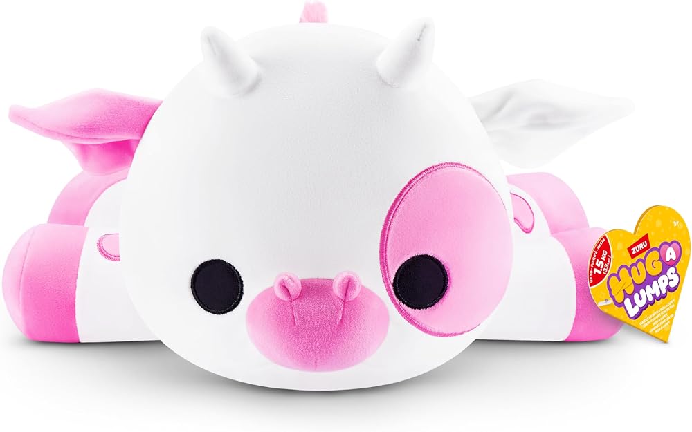 Hug-A-Lumps Cow Medium Clover by ZURU Weighted Plush Cuddly Squishy