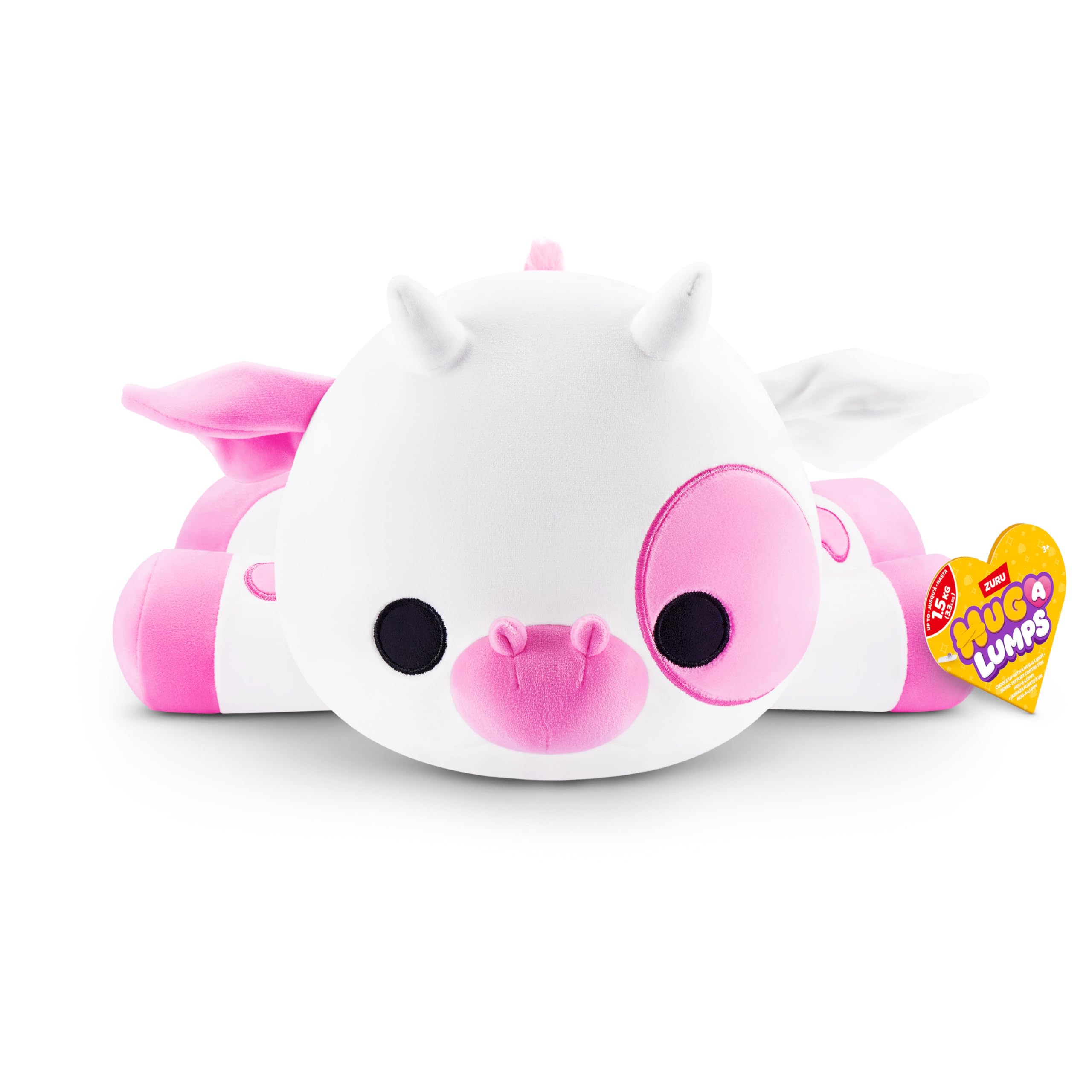 Hug-A-Lumps Cow (Medium) Clover by ZURU, Cuddly Squishy Weighted Plush