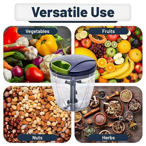 INCITATUS – MANUAL GARLIC CHOPPER – PULL STRING CHOPPER – MANUAL FOOD PROCESSOR – VEGETABLE CUTTER 30 FL OZ – PULL CORD ONION – BPA FREE BOWL & STAINLESS STEEL BLADES