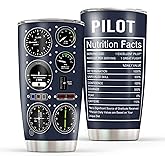 CGMIBAS Pilot Gifts Aviation Men 20 Oz Insulated Stainless Steel Aviation Cup Tumbler Gifts for Pilots Men Coffee Mugs Airplane Gift, Birthday Christmas Gift for Pilots Dad, Son, Husband