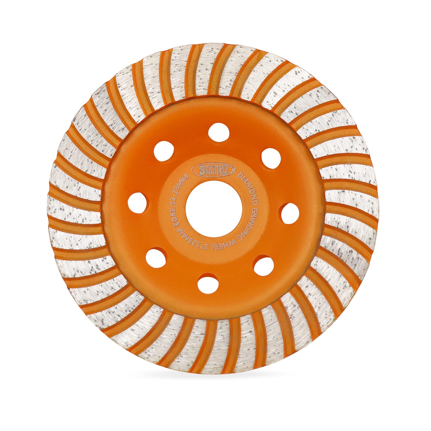 BGTEC Diamond Concrete Grinding Wheel - 125mm Angle Grinder Wheel with 22.23/15.875 Ruducer Washer for Grinding on Granite Marble Concrete Brick Masonry