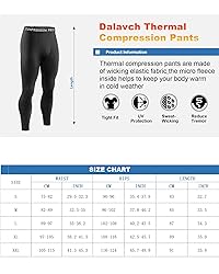 Dalavch 4 Pack Men Thermal Compression Pants,Fleece