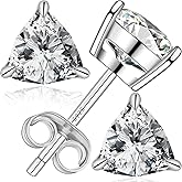 Tunzug Moissanite Stud Earrings D Color VVS1 Clear Moissanite Earrings 18K Gold Plated 925 Sterling Silver Friction Base Hypoallergenic Earrings for Men Women