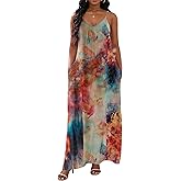 vunahzma Womens Casual Fashion Sleeveless Plus Size Loose Long Sexy Maxi Dress with Pockets