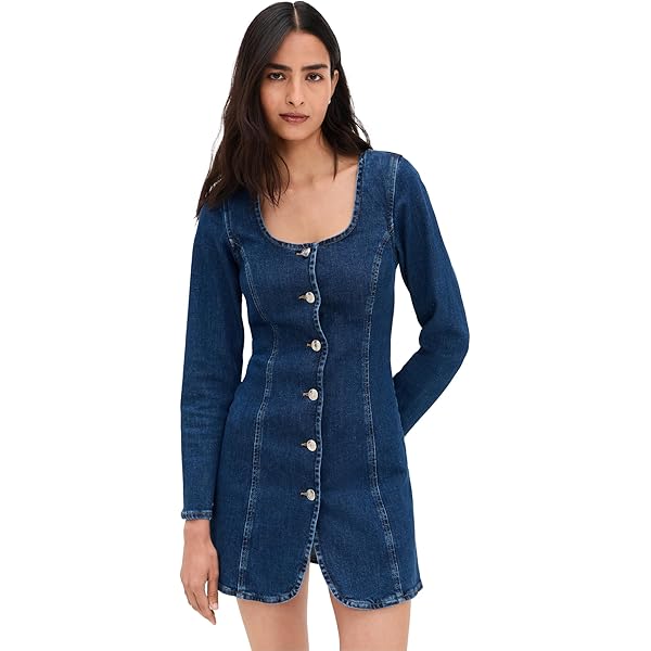 Philosophy Womens Tencel Lace Up Denim Dress (Small, Dark Wash) at Amazon  Women's Clothing store