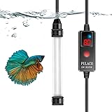 PULACO 25W Mini Aquarium Heater, Betta Fish Tank Heater for 1-5 Gallon Small Fish Tanks