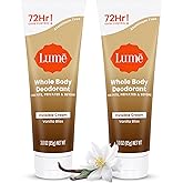 Lume Whole Body Deodorant - Invisible Cream Tube - 72 Hour Odor Control - Doctor Developed - Aluminum Free, Baking Soda Free and Skin Loving - 3.0 Ounce (Pack of 2) (Vanilla Bliss)