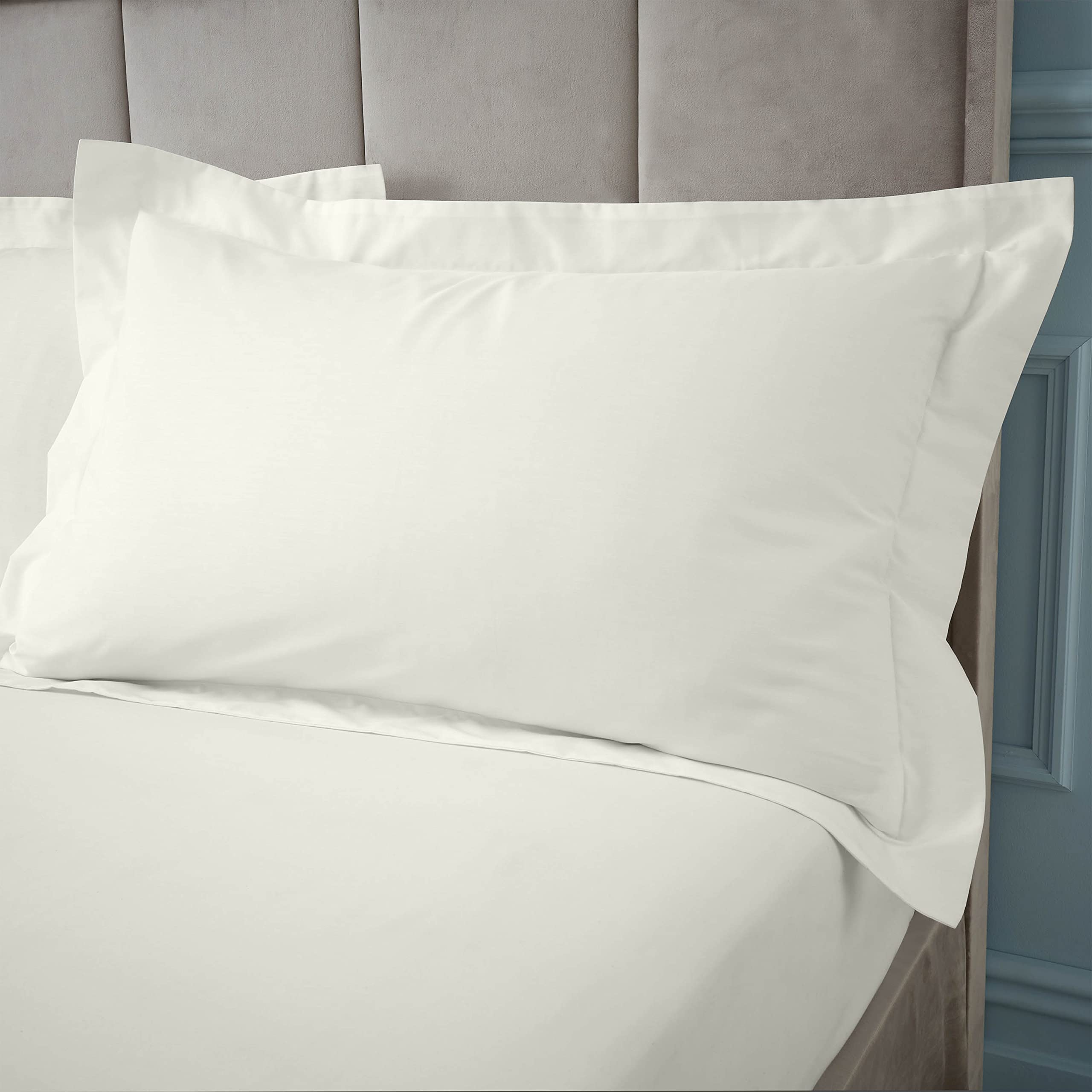 Bianca Fine Linens 180 Thread Count Egyptian Cotton Oxford 50x75cm + border Pillow case with envelope closure Cream