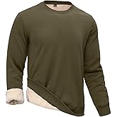 STICKON Men's Sherpa Lined Sweatshirts Heavyweight Warm Long Sleeve Crewneck Sweater Winter Fleece Pullover