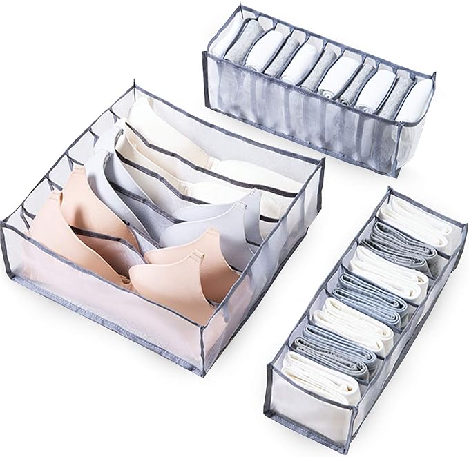 Decdeal Underwear Organizer Sock Organizer Foldable Drawer Organizer