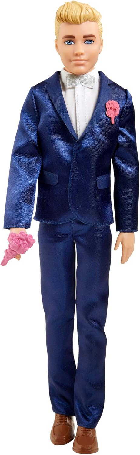 Barbie Fairytale Ken Groom Doll Wearing Suit and Shoes, with 5 Accessories, Gift for 3 to 7 Year Olds - GTF36