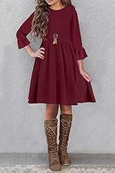 HOSIKA Toddler Girls Christmas Dress Loose Casual
