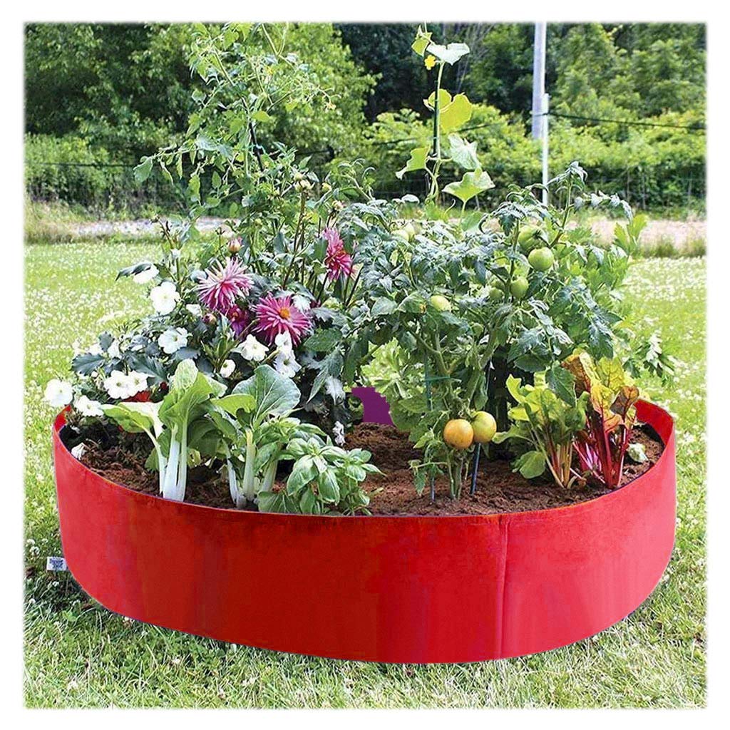 Yihome Large Fabric Raised Planting Bed Plant Growing Bags Round Garden Raised Beds Breathable Planting Bed Planter Grow Bag Planter Pot For Herb Flower Vegetable Plants Red 60cm 20cm Amazon In Home Kitchen