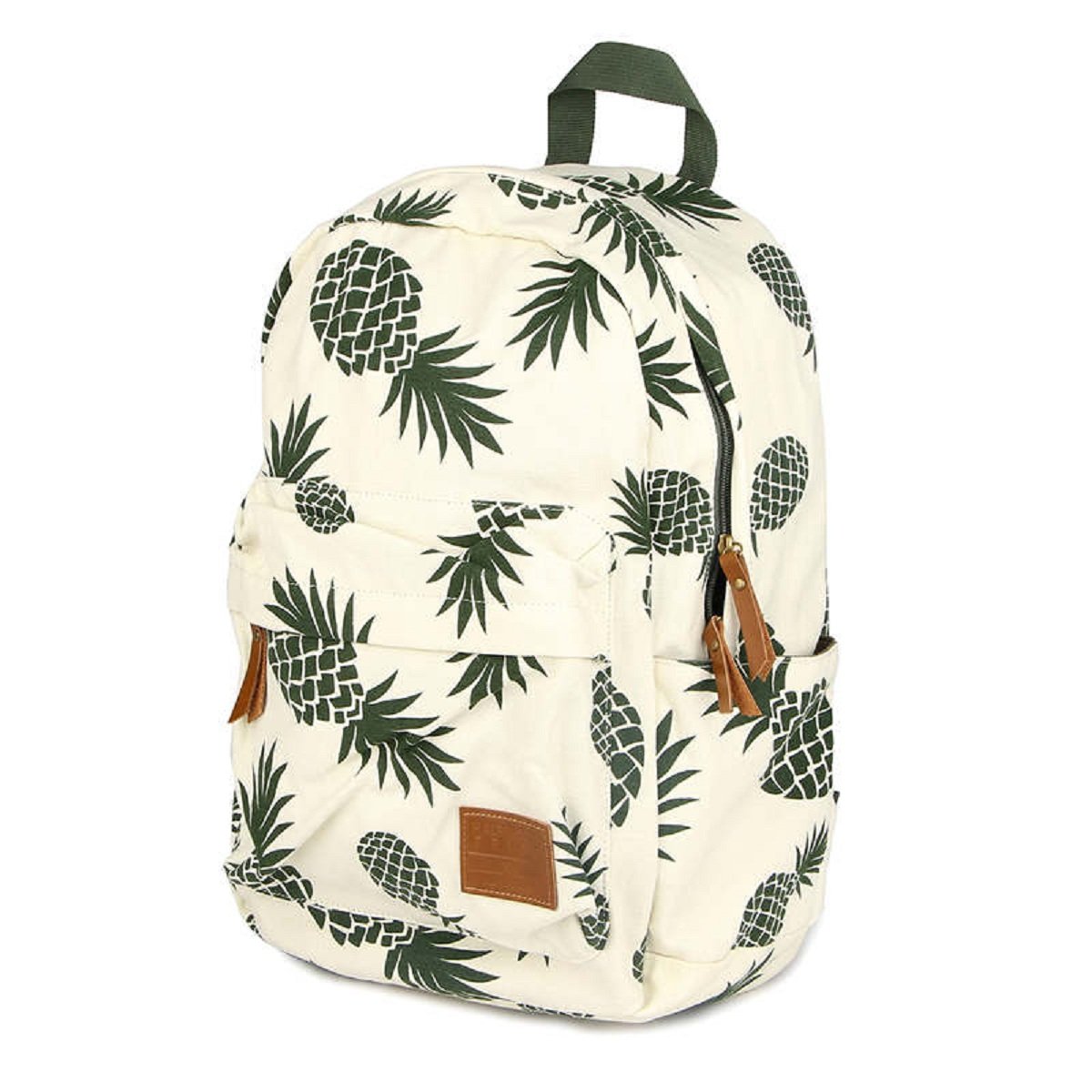 CCOHOWhitePineappleSchoolBackpackTravelDaypackCollegeCanvas