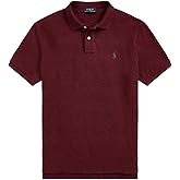 POLO RALPH LAUREN Mens Classic fit Short Sleeve mesh Polo Shirt Spring Wine