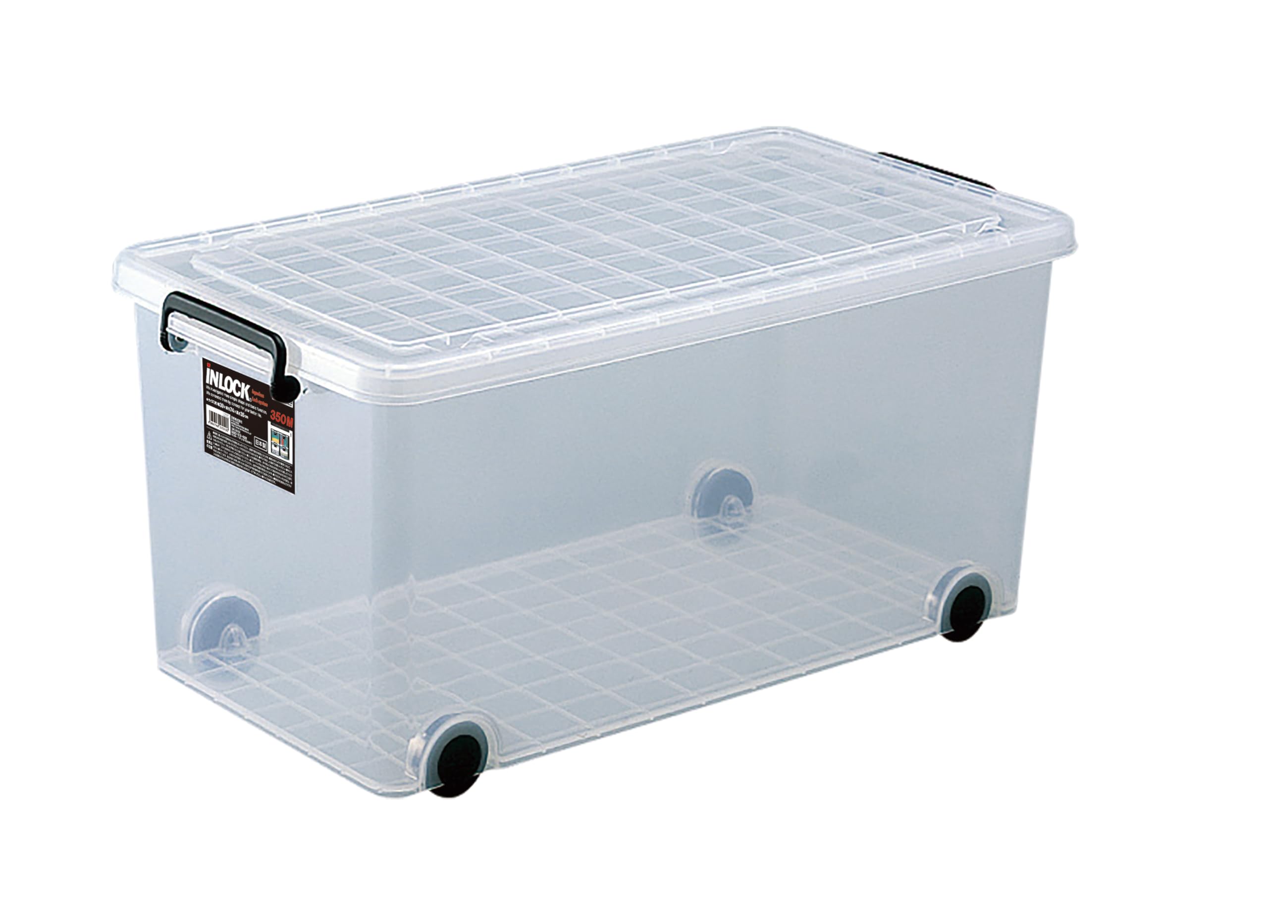 天馬(Tenma) 移動に便利なキャスター付き衣装ケース 日本製 インロック 頑丈なクリアケース 押し入れ収納 蓋付き収納ボックス 【色 クリア】 【350M】 【幅39×奥行74×高さ35cm】商品画像