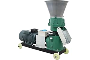 INTBUYING Feed Pellet Mill Machine 8MM Feed Making Machine for Animal Feed Three-Head Pressure Roller 20 Chrome Manganese Tit