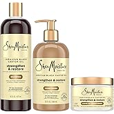 SheaMoisture Jamaican Black Castor Oil Strengthen & Restore Hair Repair Shampoo, Conditioner + Leave-In Conditioner